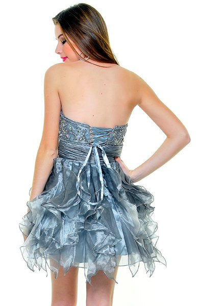 CLEARANCE - Cinderella Divine 5866 Strapless Cocktail Dress Short (Size 8) by DiscountDressShop