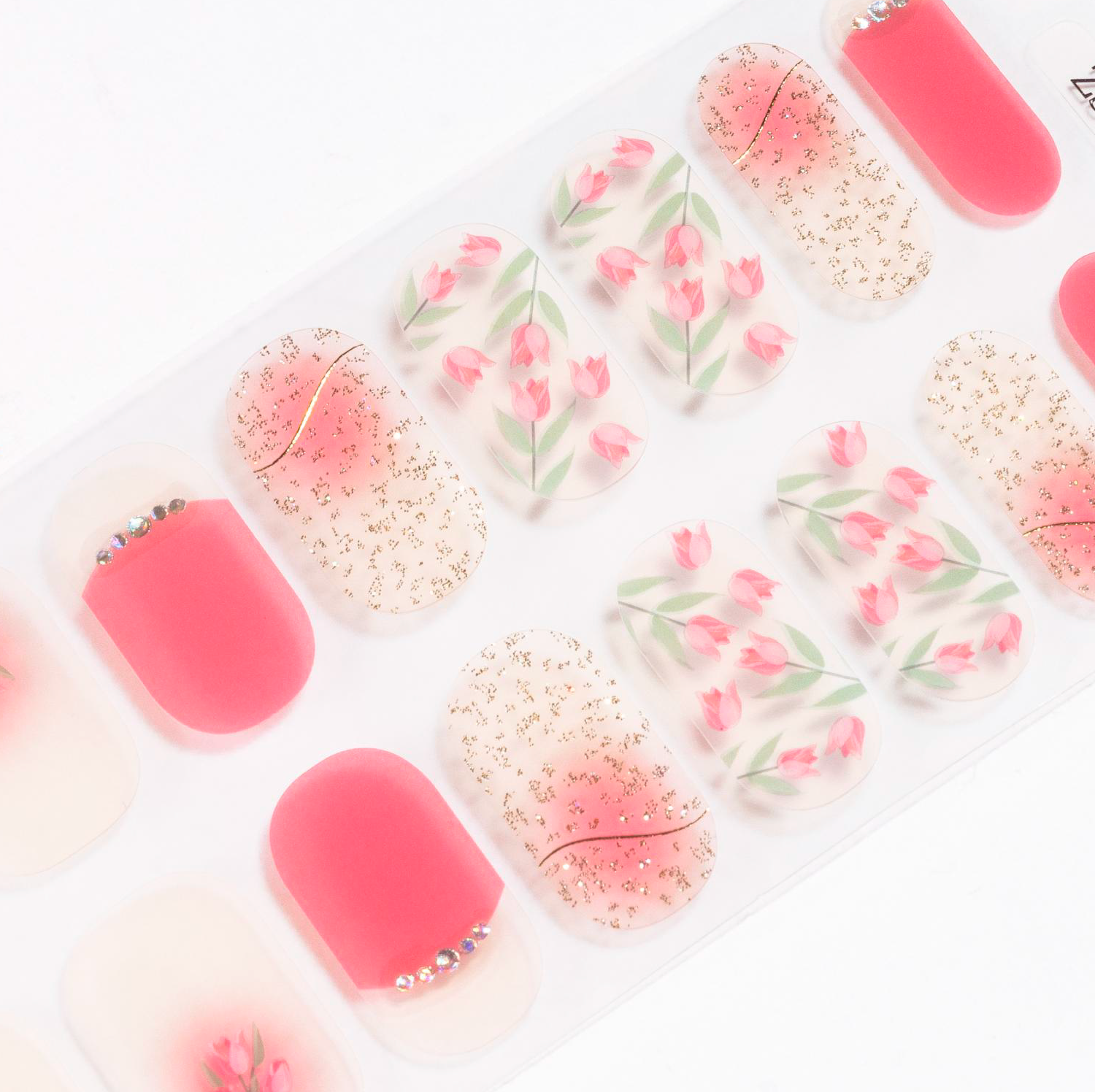 Pink Tulips Gel Nails by Candied Nails