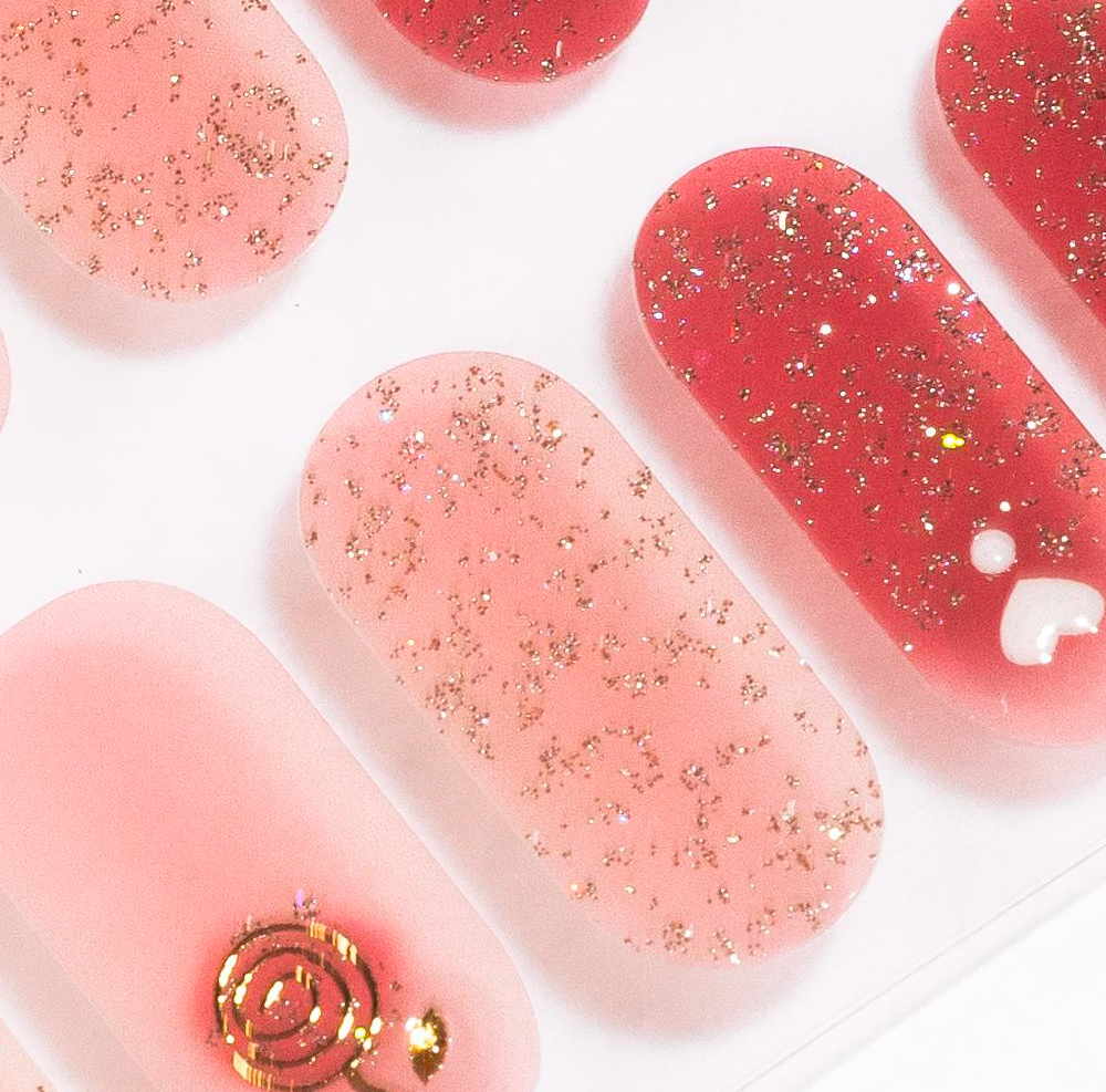 Heart Rose Gel Nails by Candied Nails