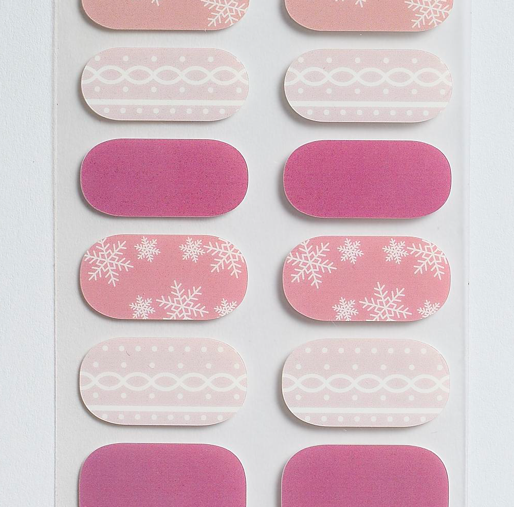 Pink Snow Gel Nails by Candied Nails