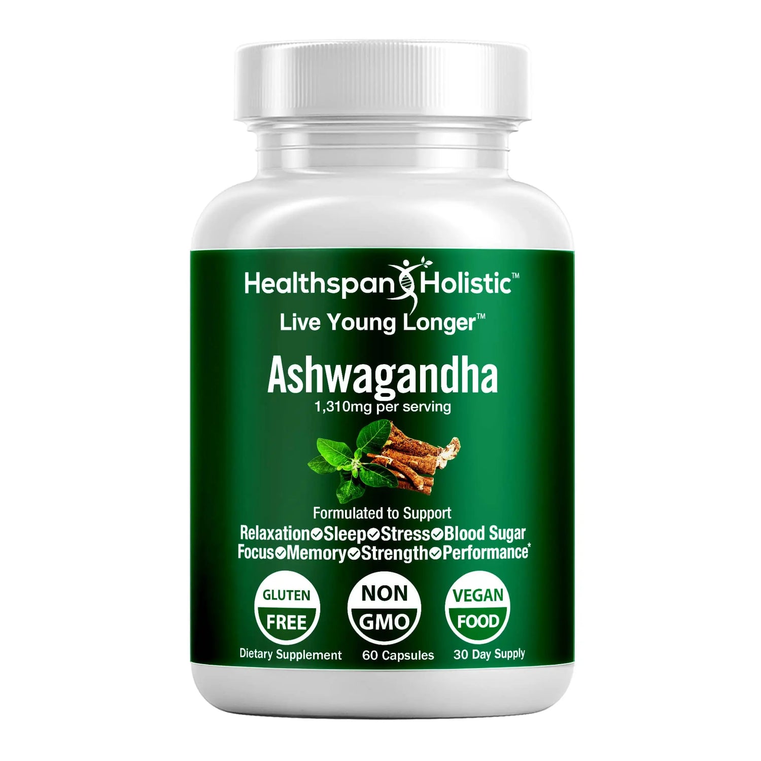 Organic Ashwagandha Adaptogen supplement to lower cortisol naturally and reduce stress