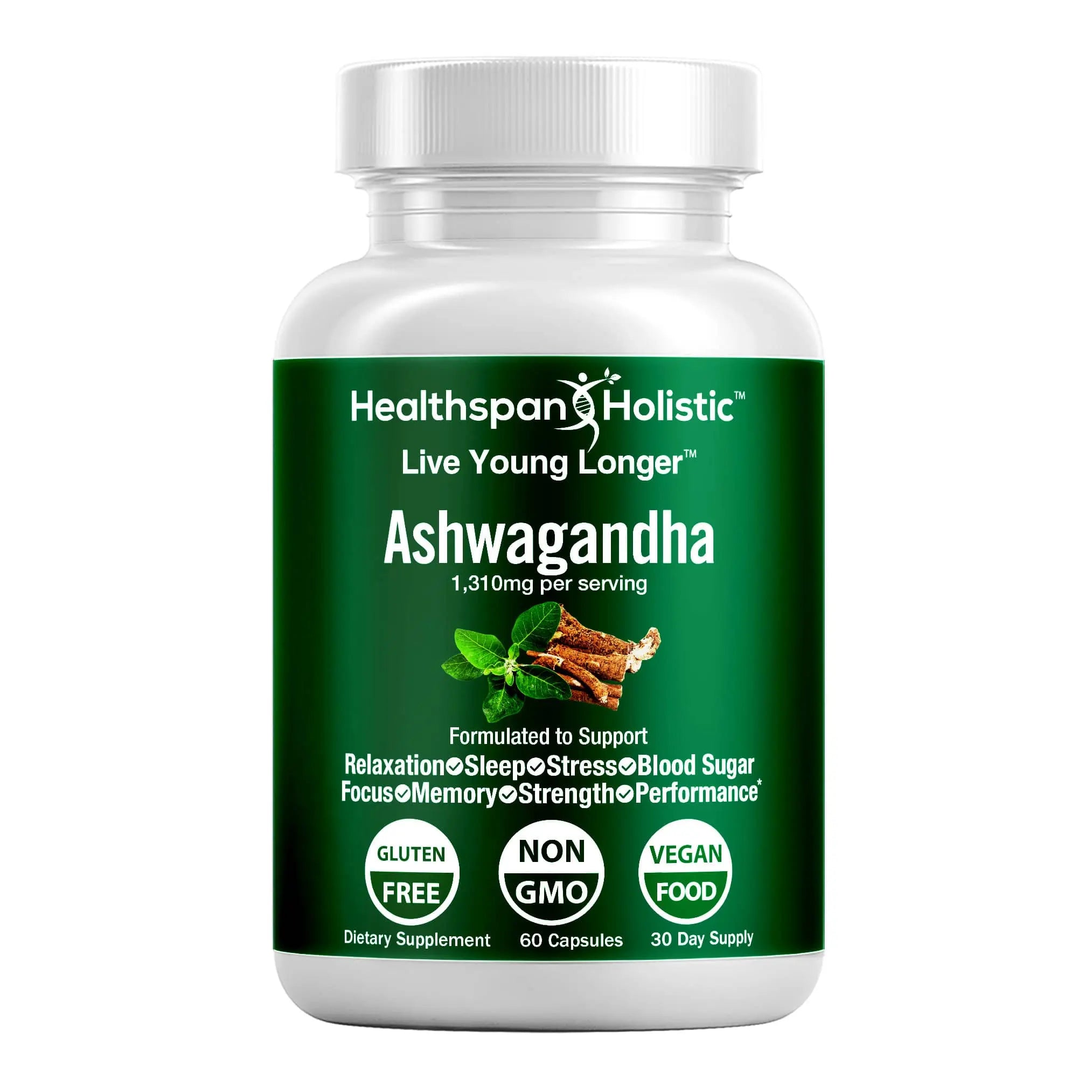Organic Ashwagandha Adaptogen supplement to lower cortisol naturally and reduce stress