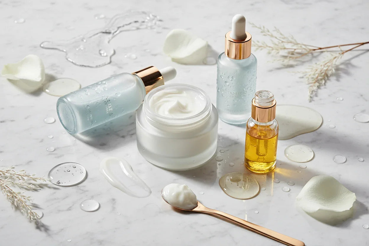 Rich hydrating skincare products with moisture elements - dry skin rescue and hydration guide