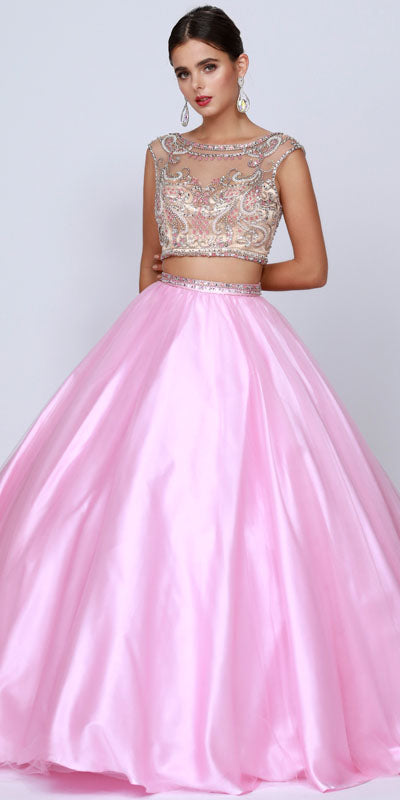 Juliet 338 Quinceanera Dress 2-Piece Bateau Neckline Cap Sleeve by DiscountDressShop