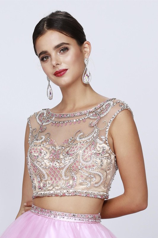 Juliet 338 Quinceanera Dress 2-Piece Bateau Neckline Cap Sleeve by DiscountDressShop