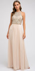 Juliet 609 A Line Chiffon Floor Length Gown Cut Out Back by DiscountDressShop