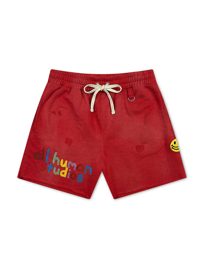 All Human H.O.M.E Shorts - Red Wash by Denim Exchange