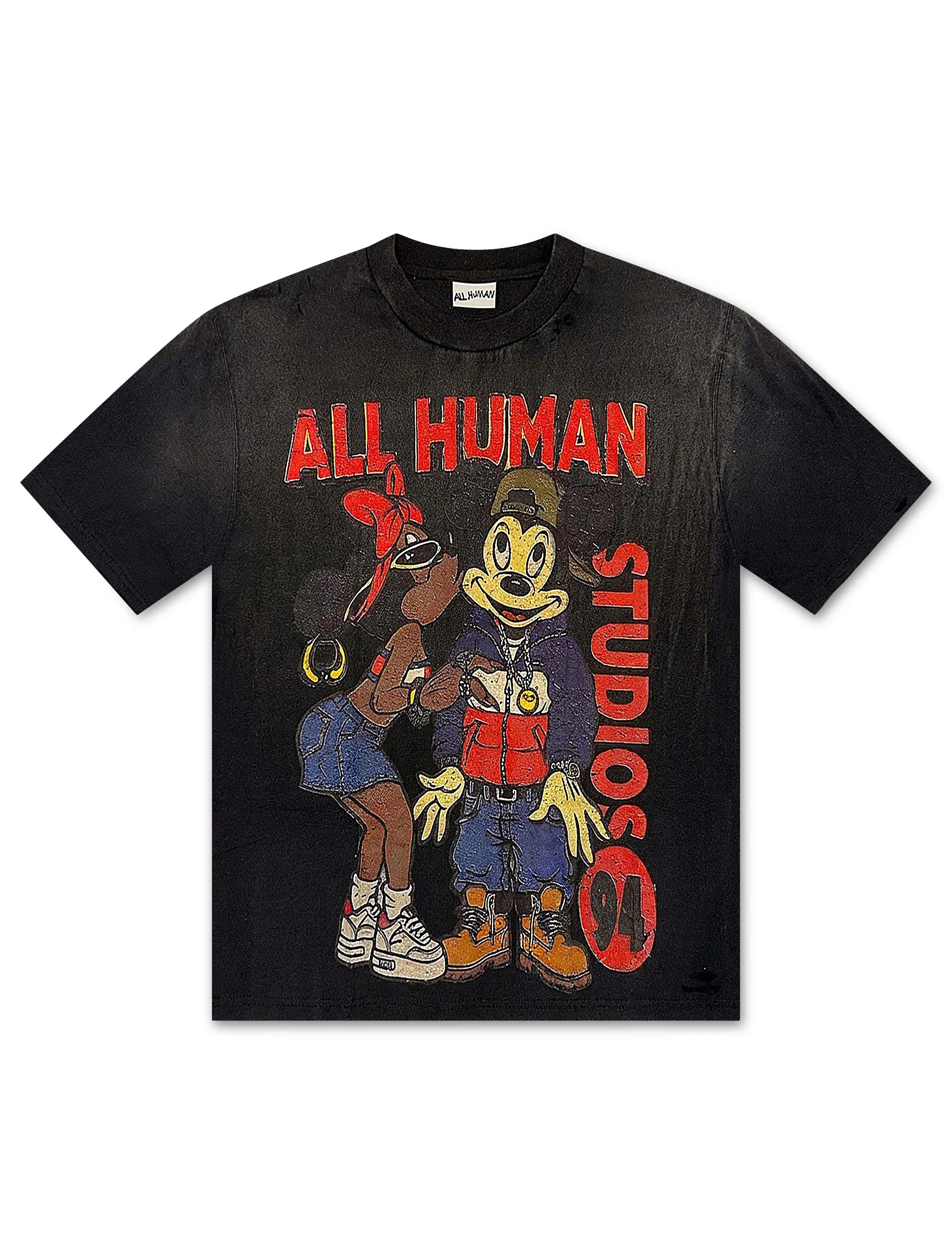 All Human FML Tee - Black Wash by Denim Exchange