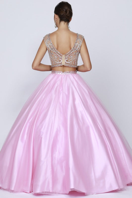 Juliet 338 Quinceanera Dress 2-Piece Bateau Neckline Cap Sleeve by DiscountDressShop
