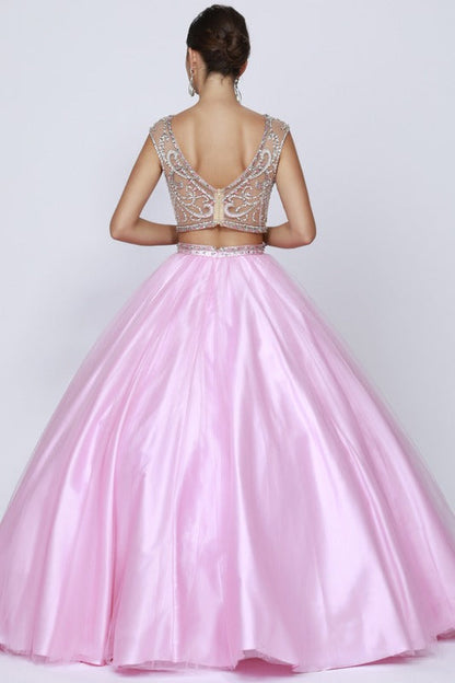 Juliet 338 Quinceanera Dress 2-Piece Bateau Neckline Cap Sleeve by DiscountDressShop