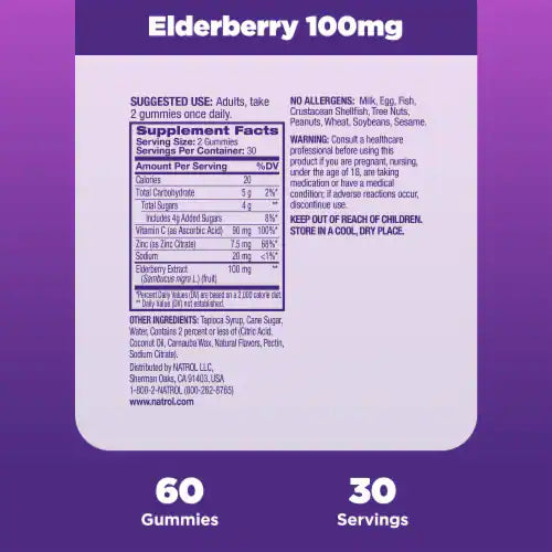 Natrol Elderberry Gummies 100mg – Immune Health | 60ct by Top Vita Shop
