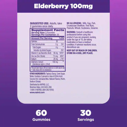 Natrol Elderberry Gummies 100mg – Immune Health | 60ct by Top Vita Shop