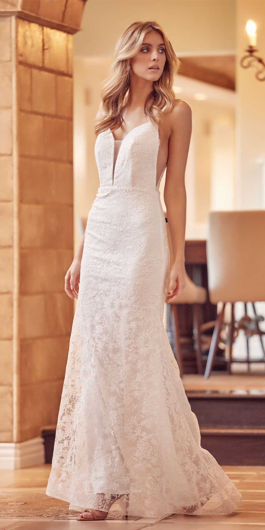 Juliet 272 Embroidered Lace With Stone Accents Fitted Dress by DiscountDressShop