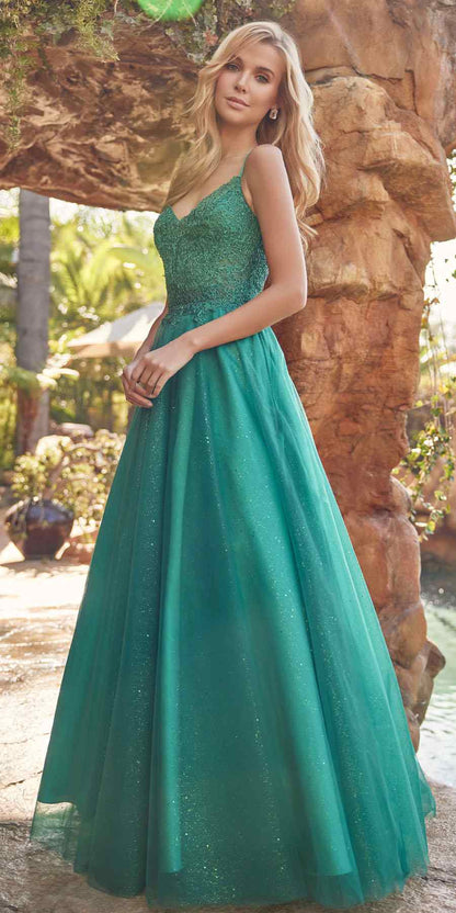 Juliet 268 Embroidered Sparkle Tulle Ball Gown by DiscountDressShop