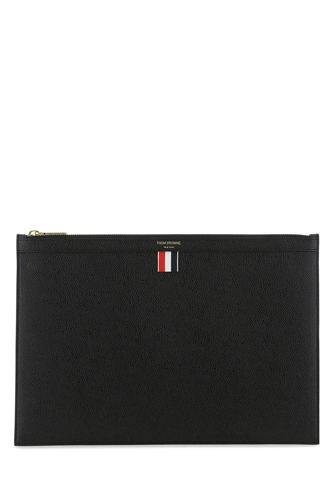 Thom Browne Men Black Leather Document Case by Luosophy
