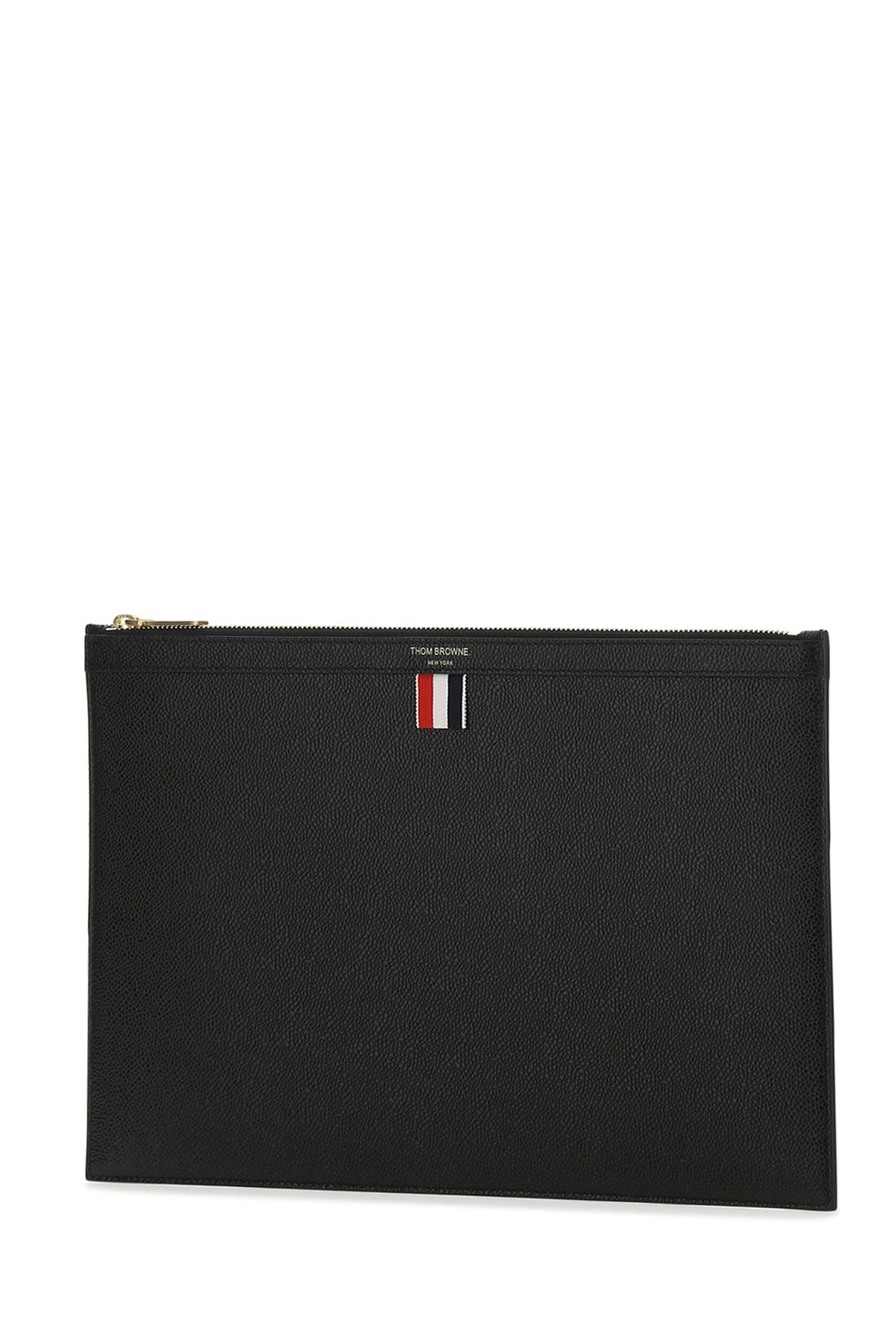 Thom Browne Men Black Leather Document Case by Luosophy