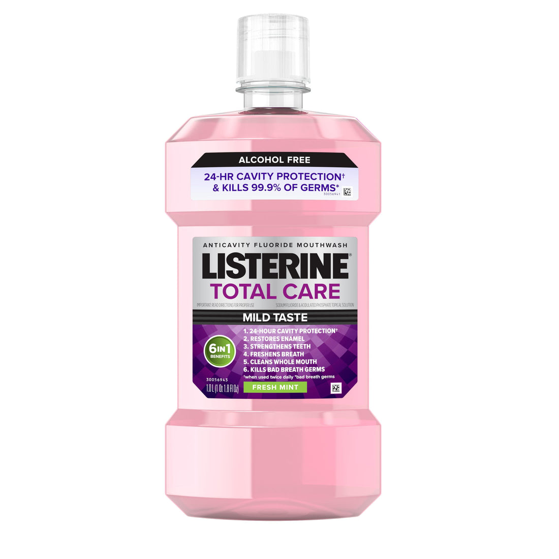 Listerine Total Care Zero Alcohol-Free Anticavity Mouthwash, Fresh Mint - 250 mL (8.5 fl oz) by Pasteur Pharmacy