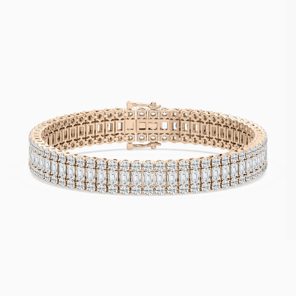 Dylan Emerald And Round Diamond Concentric Tennis Bracelet  DestGlow