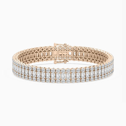 Dylan Emerald And Round Diamond Concentric Tennis Bracelet
