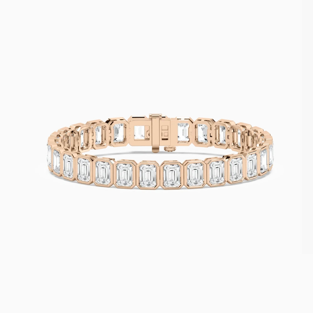 Aniya 29 Carat Emerald Cut Lab Grown Diamonds Tennis Bracelet  DestGlow