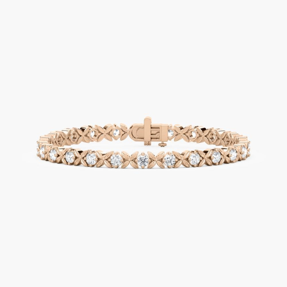 Kiera Round Lab Grown Diamond Starburst Tennis Bracelet
