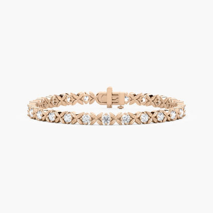Kiera Round Lab Grown Diamond Starburst Tennis Bracelet