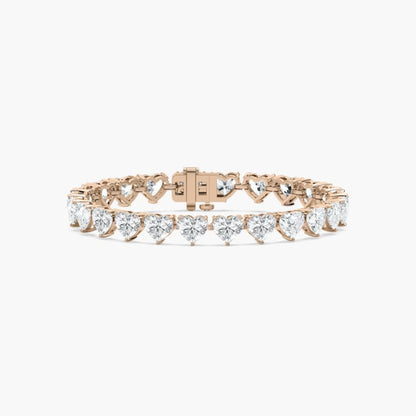 Navy 24 Carat Heart Shaped Lab Grown Diamonds Tennis Bracelet