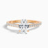 Diana 1 Carat Oval Side Stone Pave Moissanite Diamond Ring in 10k Rose Gold  DestGlow