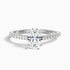 Diana 4 Carat Oval Side Stone Pave Moissanite Diamond Ring in 18k White Gold  DestGlow