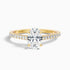 Diana 4.5 Carat Oval Side Stone Pave Moissanite Diamond Ring in 10k Yellow Gold  DestGlow