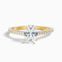Diana 4.5 Carat Oval Side Stone Pave Moissanite Diamond Ring in 18k Yellow Gold  DestGlow