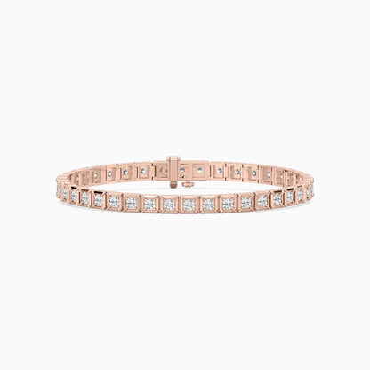 Cindy Round Cut Lab Grown Diamond Tennis Bracelet in Metal Prong Setting