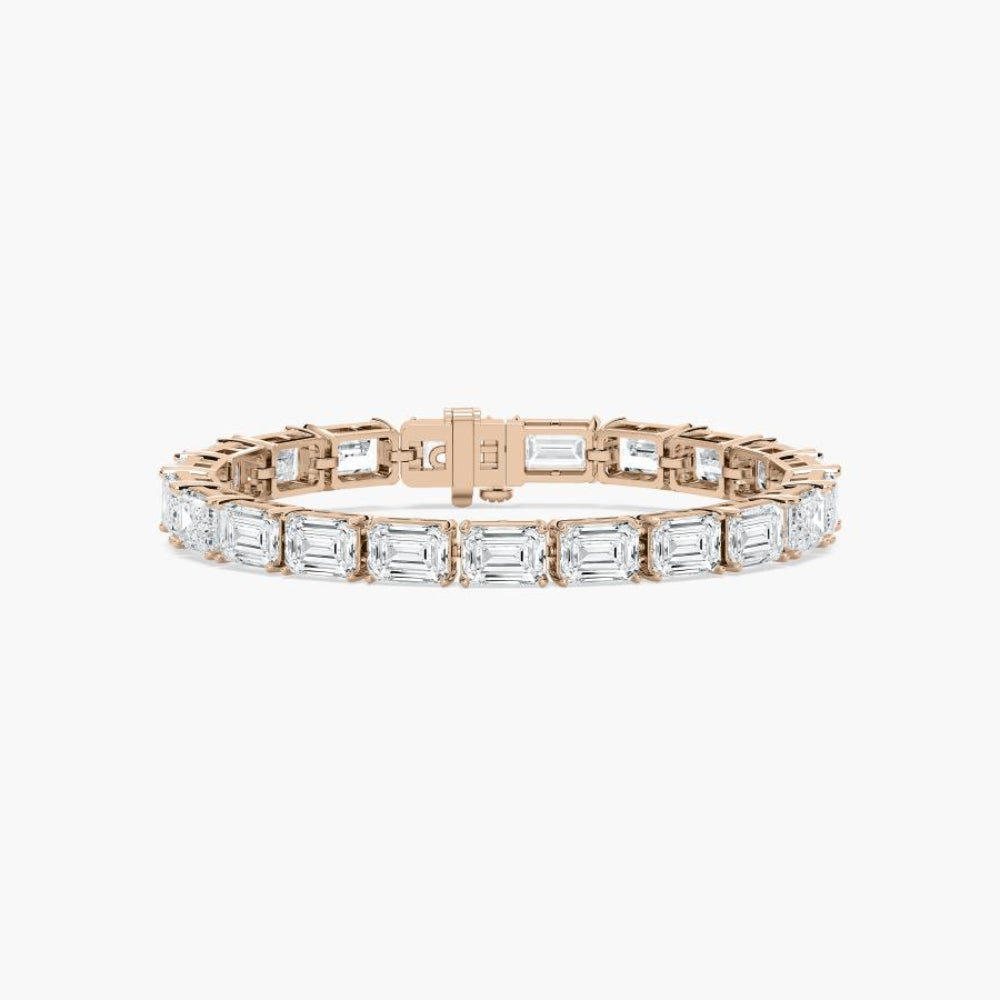 Ember 40 Carat Emerald Cut Lab Grown Diamonds Tennis Bracelet  DestGlow
