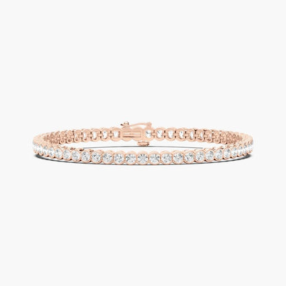Tessa Round Lab Grown Diamond Diamond Half Bezel Set Tennis Bracelet
