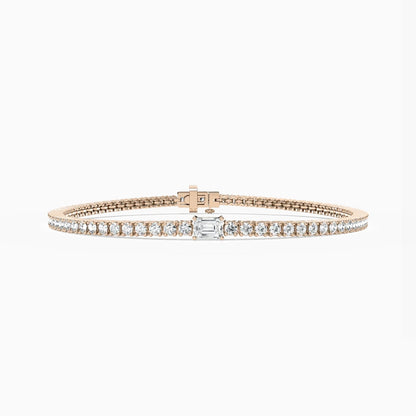 Erika Round And Emerald Lab Grown Diamond Shimmer Tennis Bracelet