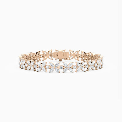Jamie Marquise And Round Lab Grown Diamond Tennis Bracelet