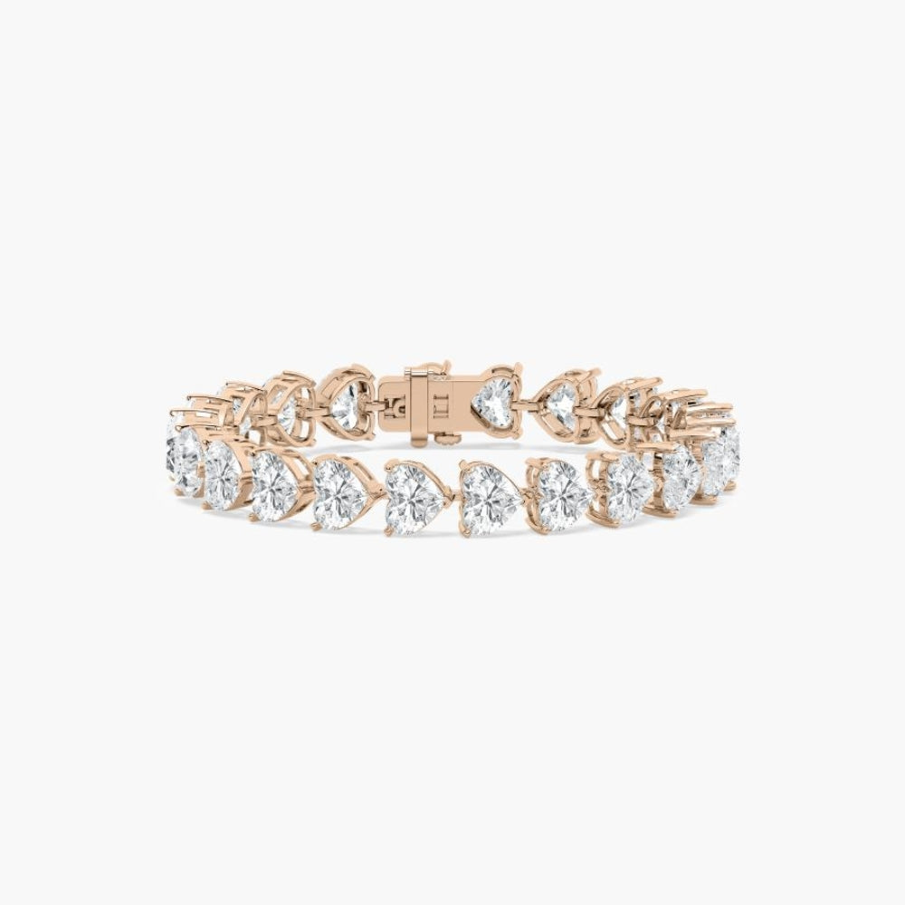 Mariah 44 Carat Heart Shaped Lab Grown Diamonds Tennis Bracelet  DestGlow