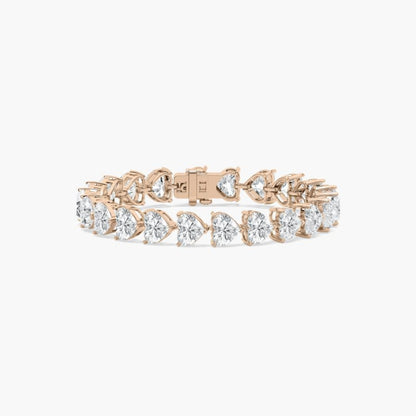Mariah 44 Carat Heart Shaped Lab Grown Diamonds Tennis Bracelet