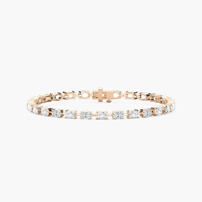 Stella Emerald And Oval Cut Lab Grown Diamond Tennis Bracelet