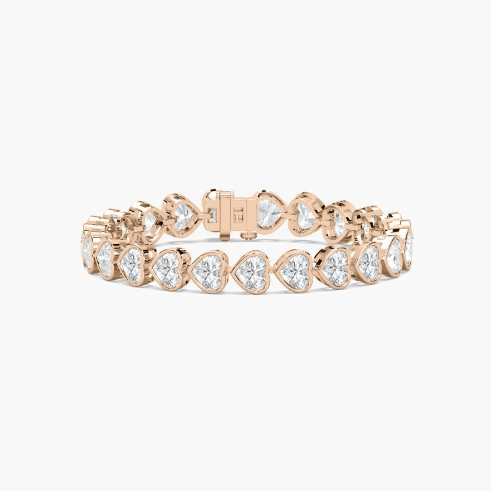 Wendy 23 Carat Heart Shaped Lab Grown Diamonds Tennis Bracelet  DestGlow