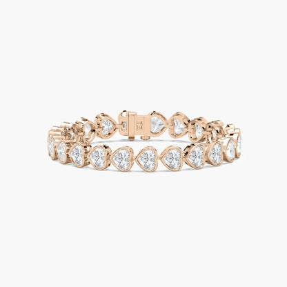 Wendy 23 Carat Heart Shaped Lab Grown Diamonds Tennis Bracelet