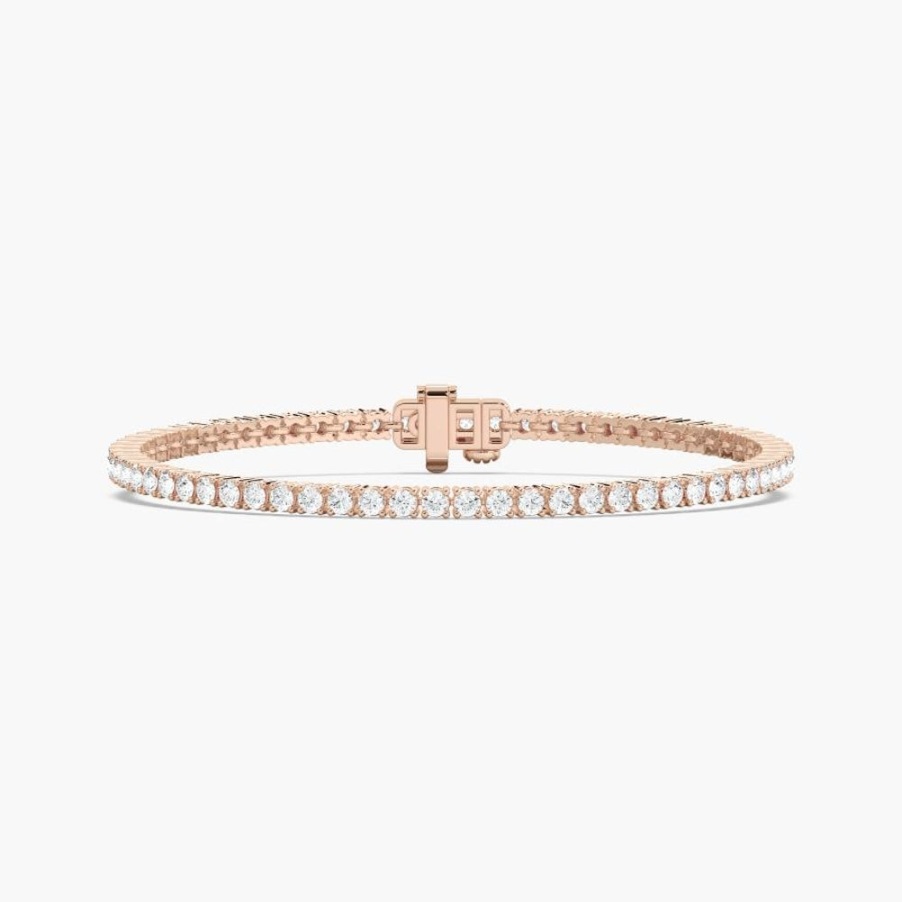 Nancy Round Cut Lab Grown Diamond Tennis Bracelet  DestGlow