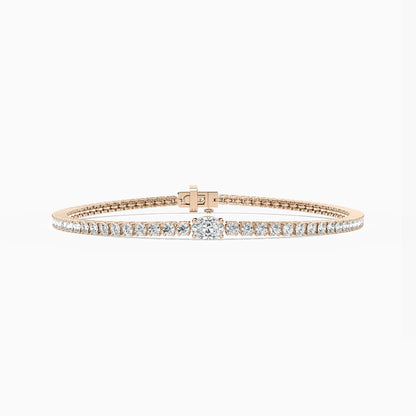 Emmy Round And Oval Cut Lab Grown Diamond Tennis Bracelet