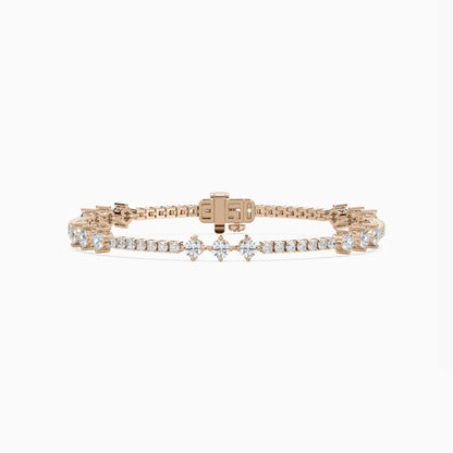 Donna Round Lab Grown Diamond Cascade Frost Tennis Bracelet