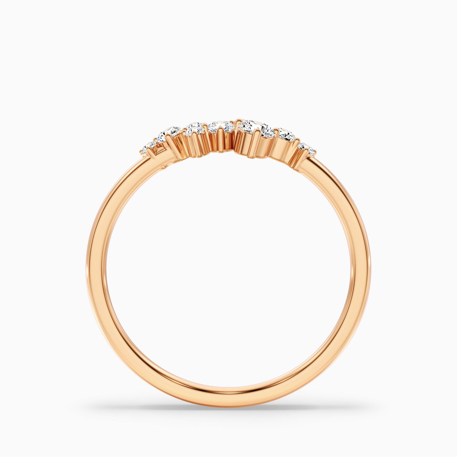 Vianey Round Cut Cluster Lab Grown Diamond Wedding Band