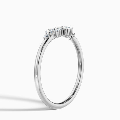 Vianey Round Cut Cluster Lab Grown Diamond Wedding Band