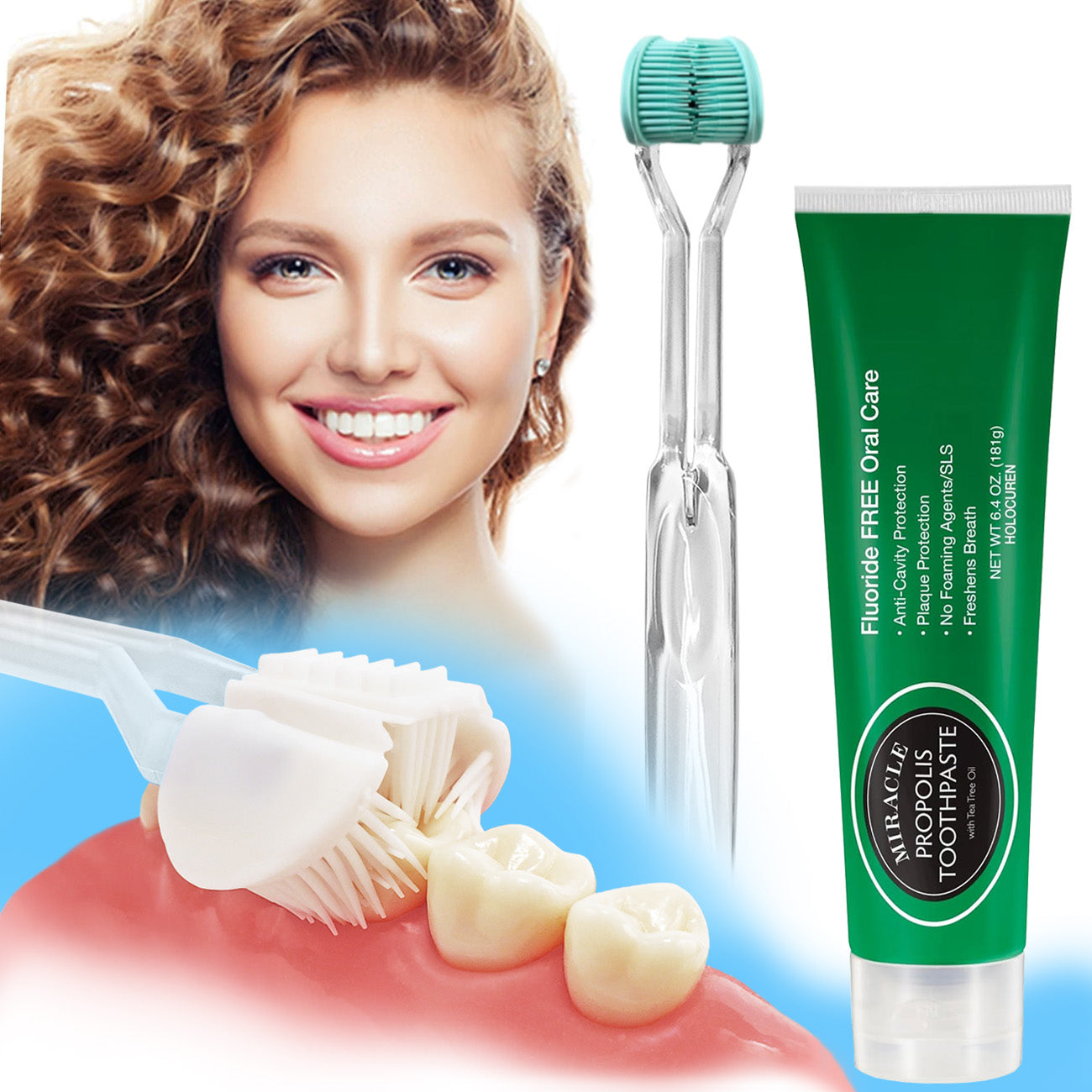 Holocuren Miracle Propolis Toothpaste with Tea Tree Oil 6.4 Oz – Fluoride-Free by HOLOCUREN - Official Website