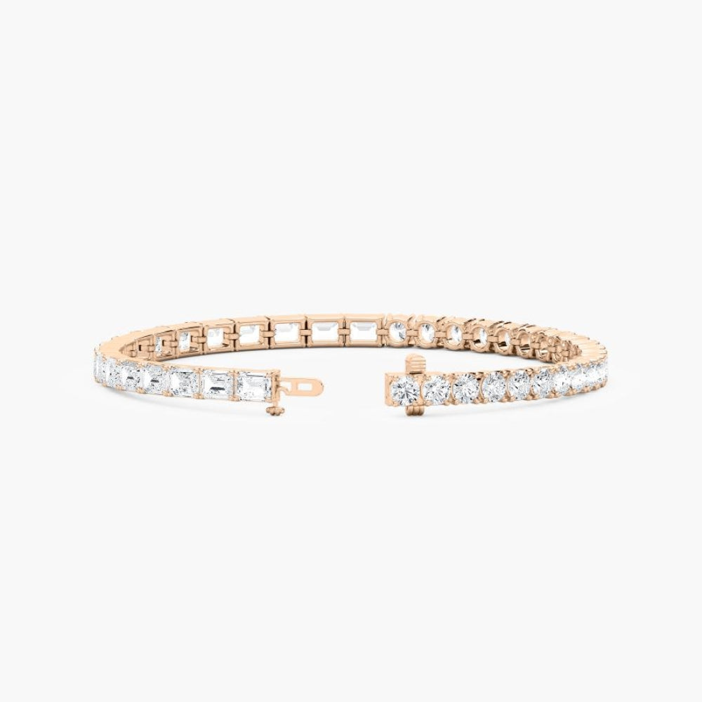 Josie Round And Emerald Lab Grown Diamond Tennis Bracelet  DestGlow