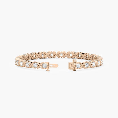 Kiera Round Lab Grown Diamond Starburst Tennis Bracelet