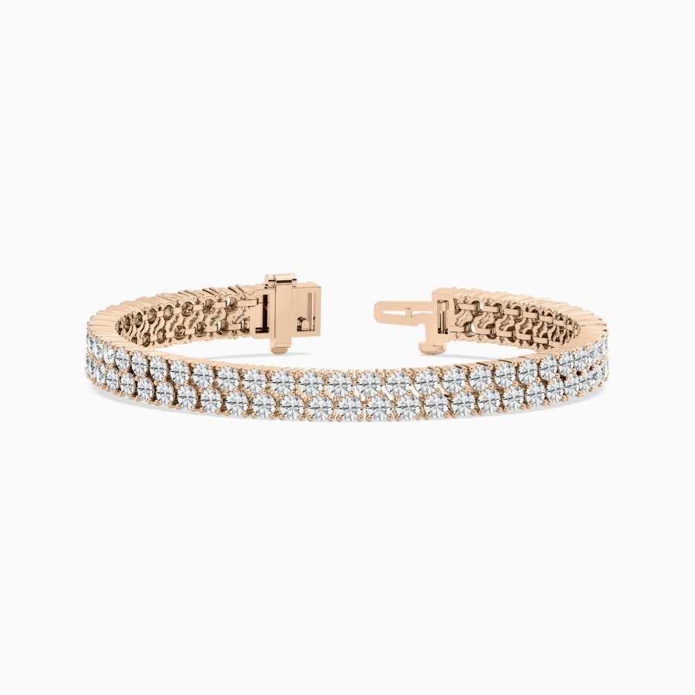Delia Round Cut Lab Grown Diamond Mirror Magic Tennis Bracelet  DestGlow